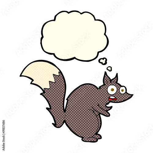 funny startled squirrel cartoon with thought bubble