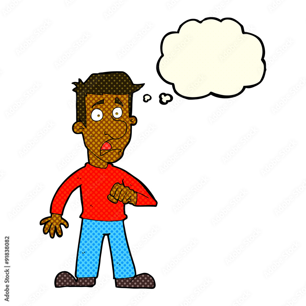 cartoon shocked man with thought bubble cartoon shocked man with thought bubble