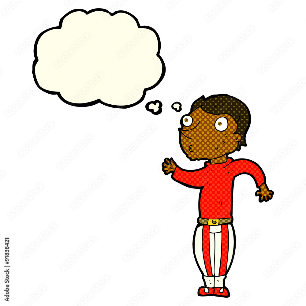cartoon man in loud clothes with thought bubble cartoon man in loud clothes with thought bubble