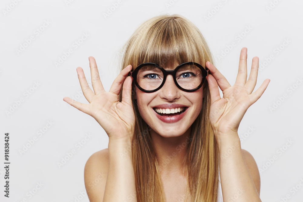 Beautiful young student in glasses Beautiful young student in glasses