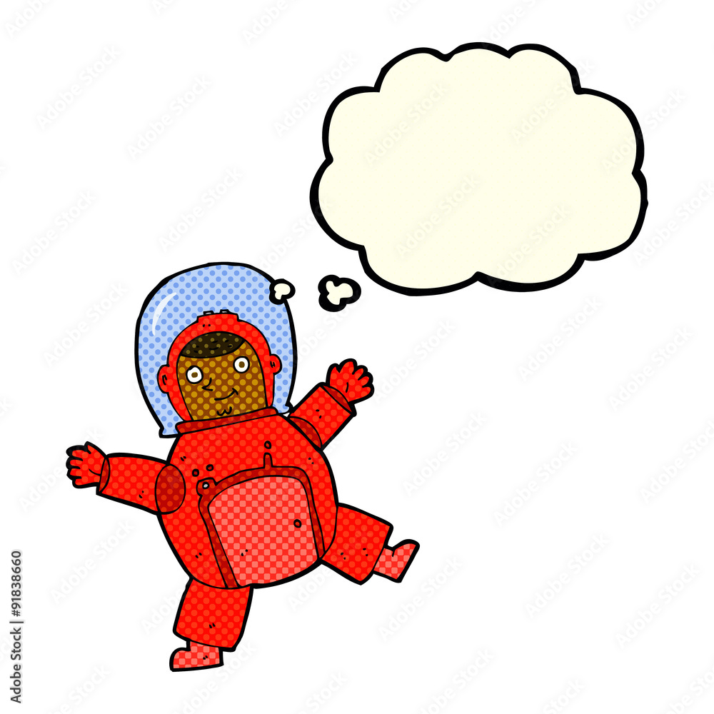 cartoon astronaut with thought bubble cartoon astronaut with thought bubble