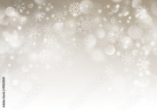 Christmas beige horizontal background with snowflakes. vector illustration