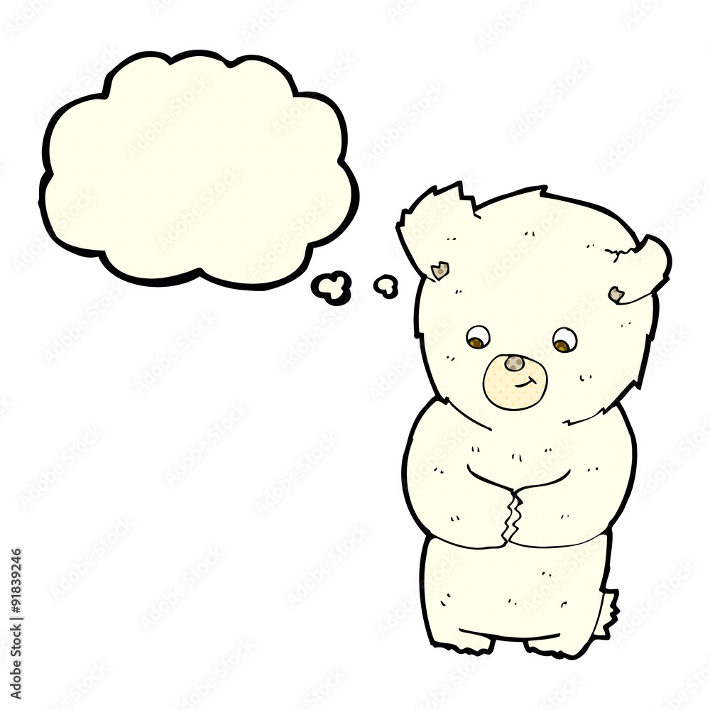 cute cartoon polar bear with thought bubble cute cartoon polar bear with thought bubble