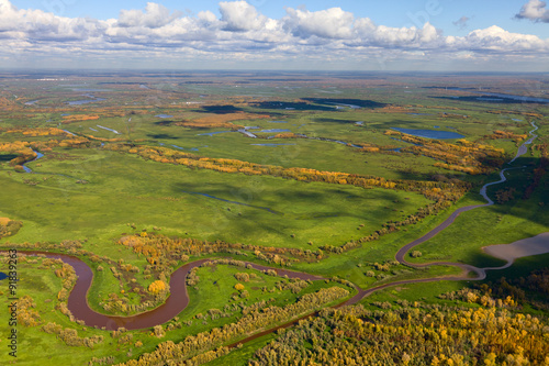 Top view of meadow river in autumn © Vladimir Melnikov