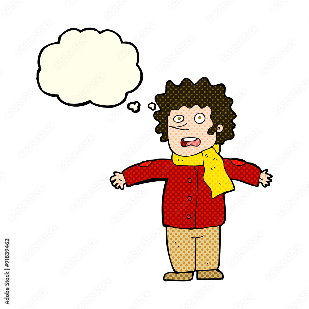 cartoon surprised man with thought bubble cartoon surprised man with thought bubble