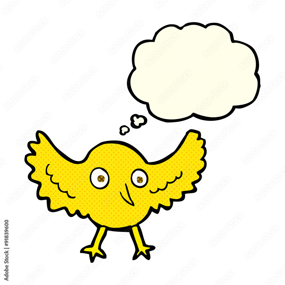 cartoon bird with thought bubble cartoon bird with thought bubble