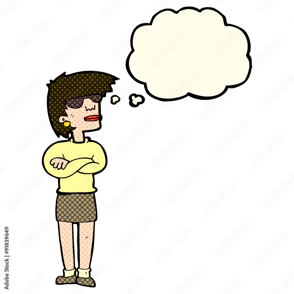 cartoon annoyed woman with thought bubble cartoon annoyed woman with thought bubble