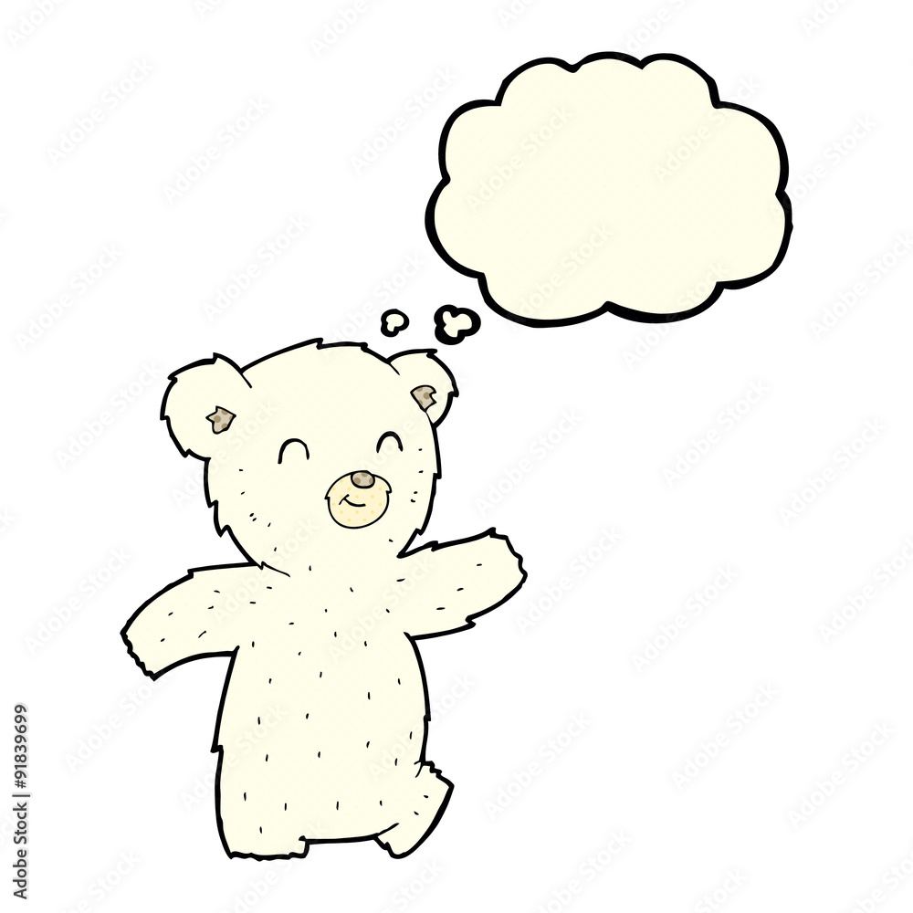 cute cartoon polar bear with thought bubble cute cartoon polar bear with thought bubble