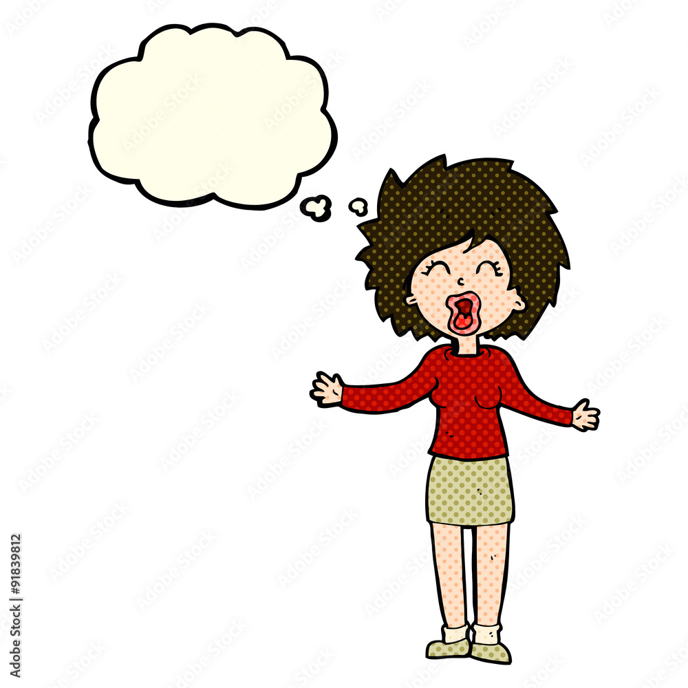cartoon loud woman with thought bubble cartoon loud woman with thought bubble