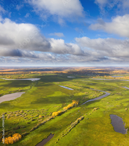 Meadow in autumn, top view