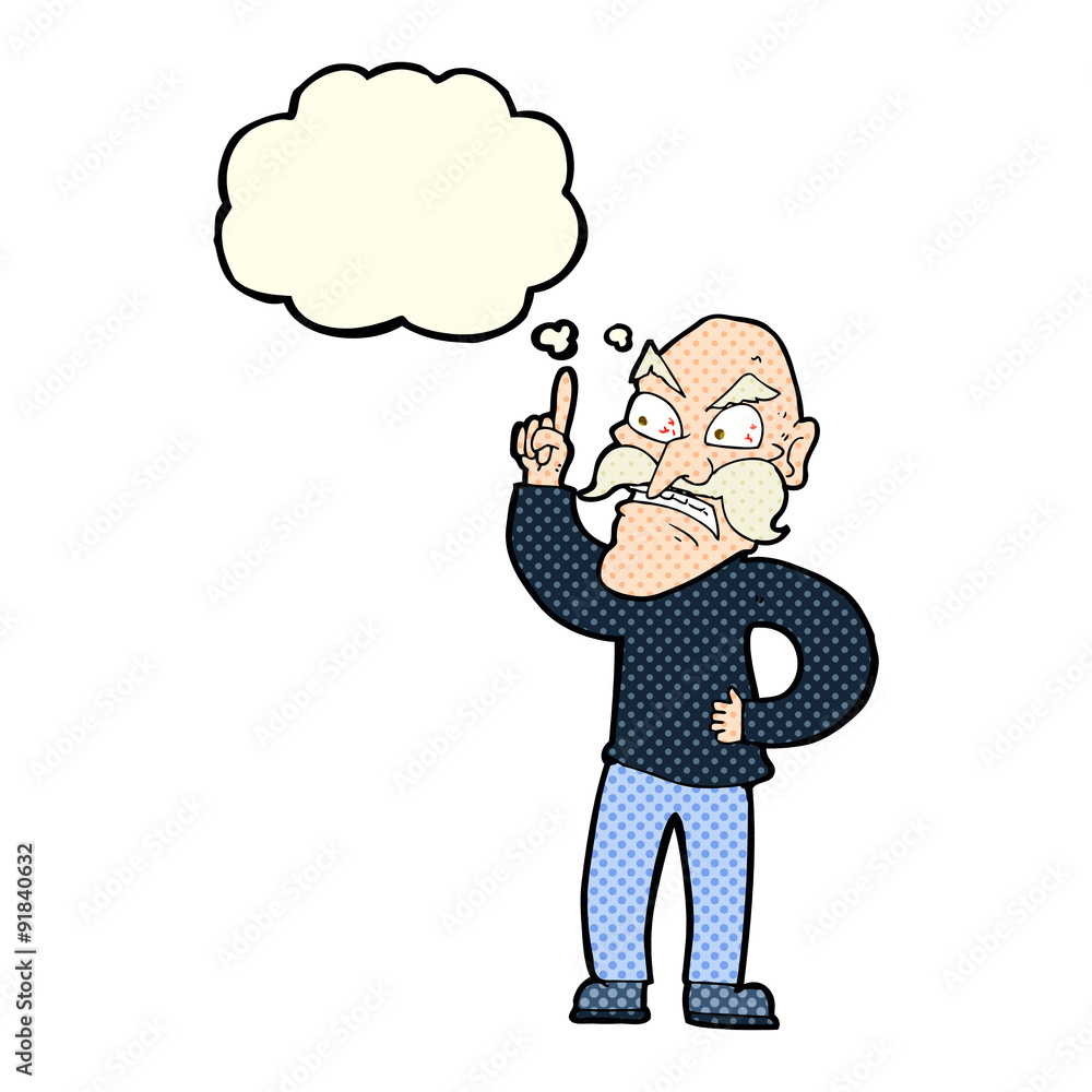 cartoon old man laying down rules with thought bubble cartoon old man laying down rules with thought bubble
