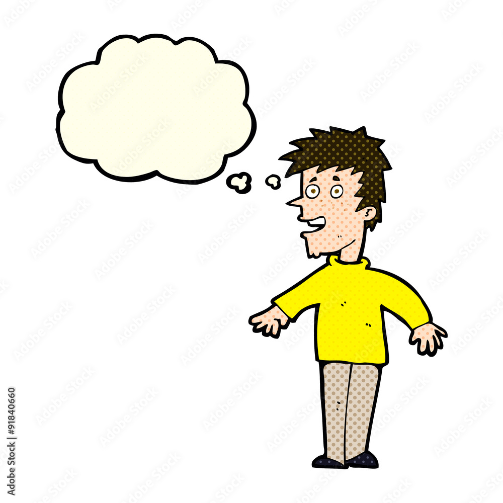 cartoon happy boy with thought bubble cartoon happy boy with thought bubble