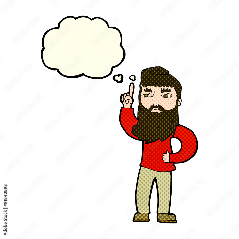 cartoon man with idea with thought bubble cartoon man with idea with thought bubble