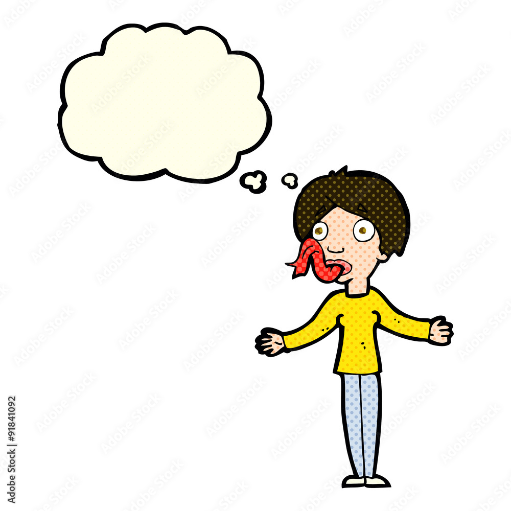 cartoon woman telling lies with thought bubble cartoon woman telling lies with thought bubble