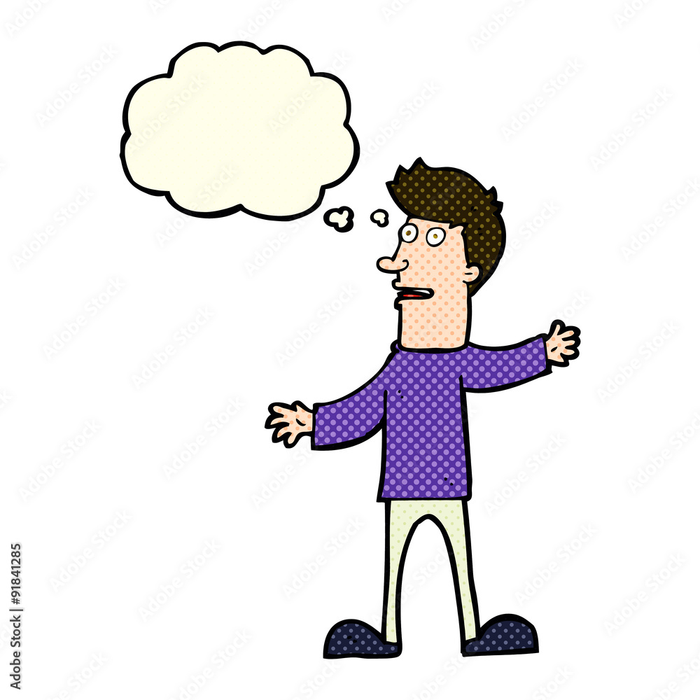 cartoon surprised man with thought bubble cartoon surprised man with thought bubble