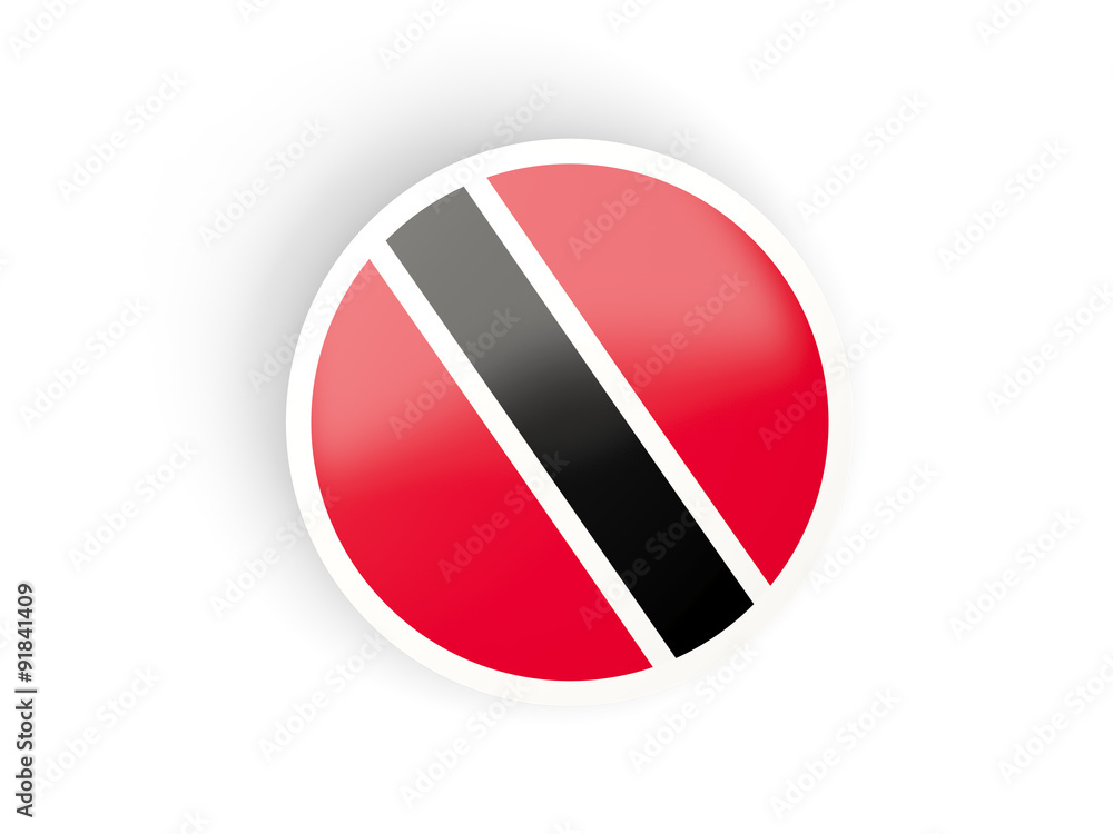 Round sticker with flag of trinidad and tobago Round sticker with flag of trinidad and tobago