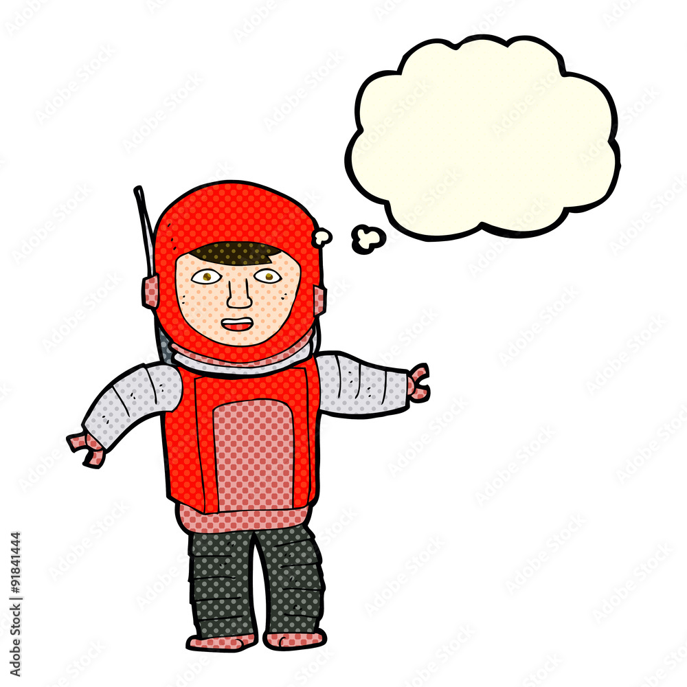 cartoon astronaut with thought bubble cartoon astronaut with thought bubble