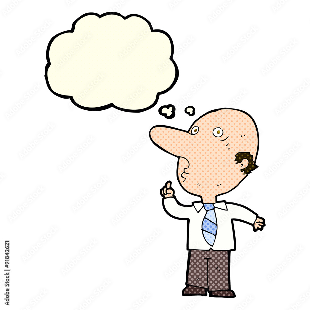 cartoon bald man asking question with thought bubble cartoon bald man asking question with thought bubble