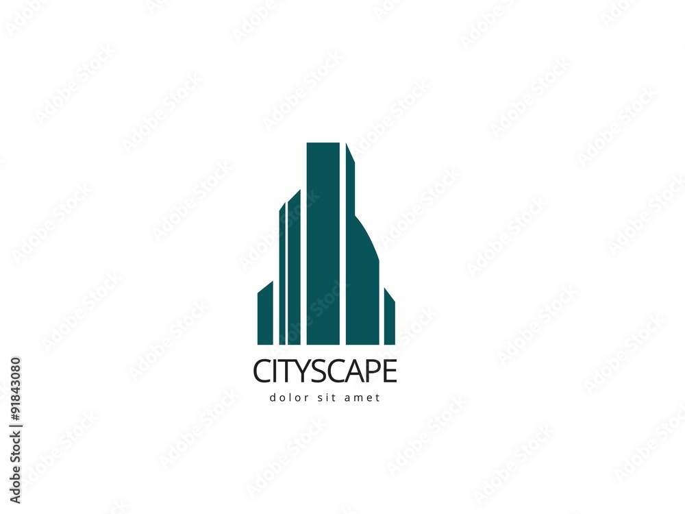 Abstract building logo design template. Creative cityscape logotype for your company.
