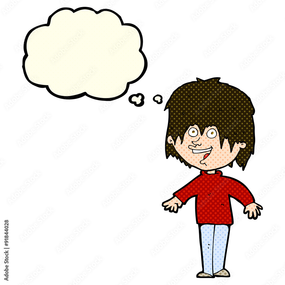 cartoon excited man with thought bubble cartoon excited man with thought bubble