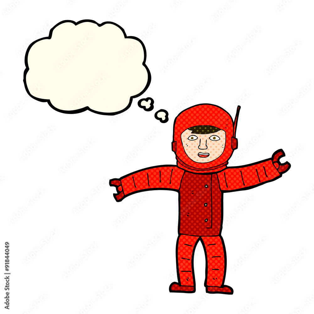cartoon space man with thought bubble cartoon space man with thought bubble