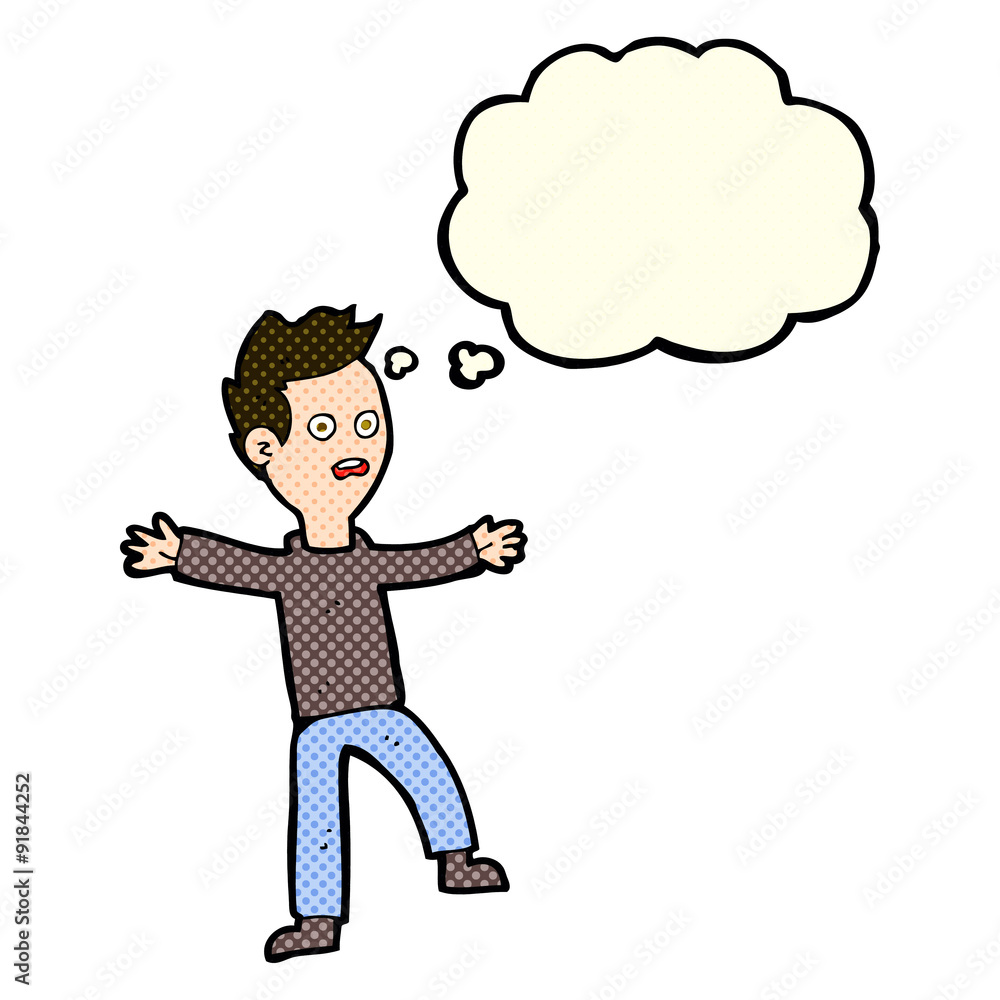 cartoon startled boy with thought bubble cartoon startled boy with thought bubble