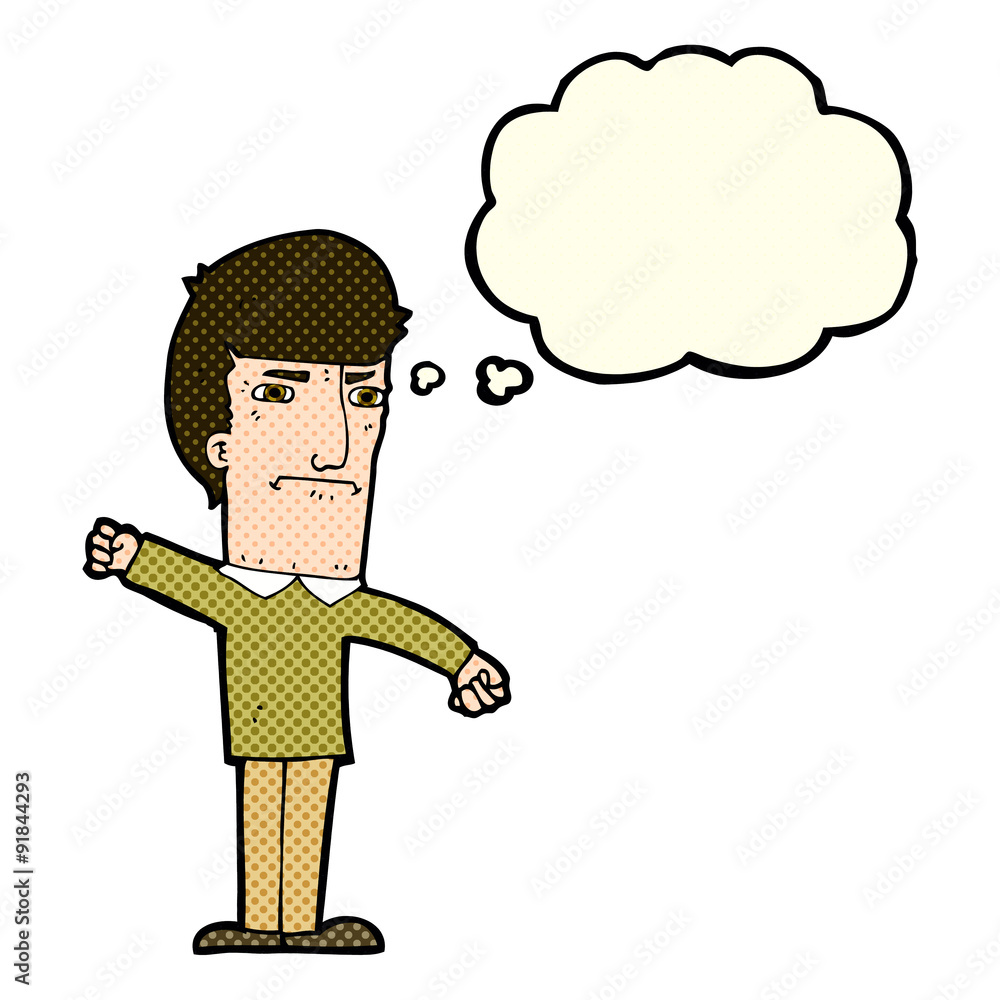 cartoon angry man with thought bubble cartoon angry man with thought bubble