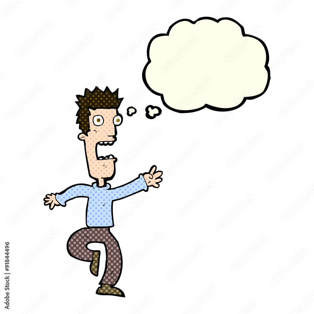 cartoon shrieking man with thought bubble cartoon shrieking man with thought bubble