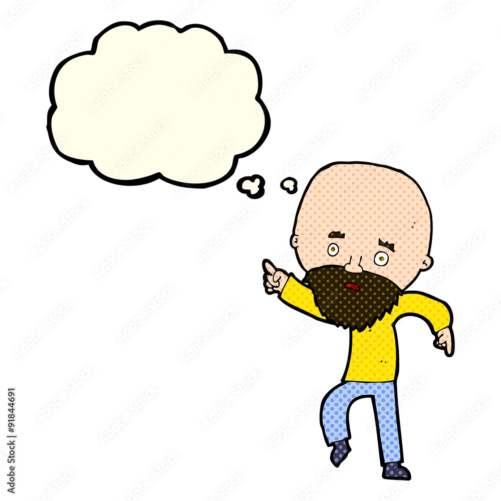 cartoon worried old man pointing with thought bubble cartoon worried old man pointing with thought bubble