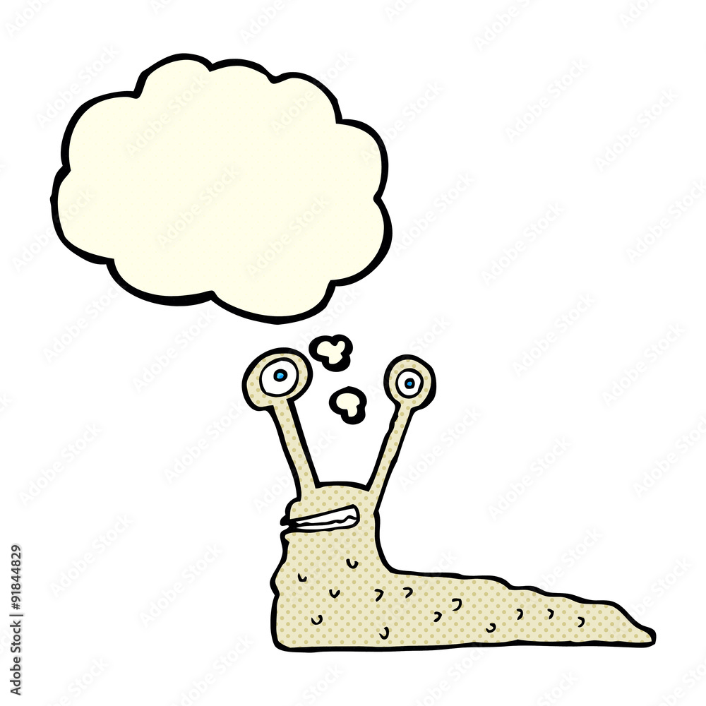 cartoon slug with thought bubble cartoon slug with thought bubble