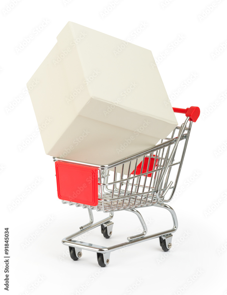 White box in shopping cart