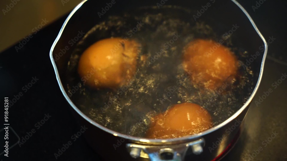 hen egg in boiling water hen egg in boiling water