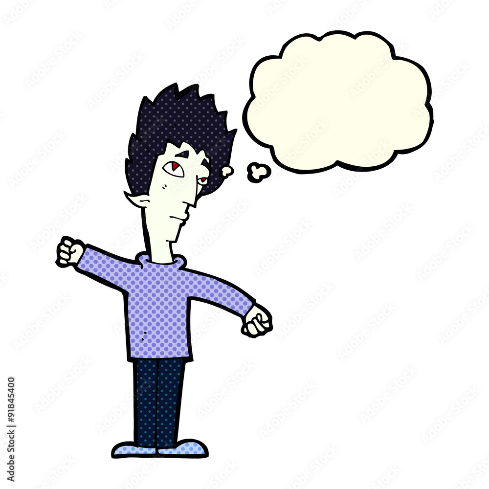 cartoon vampire man with thought bubble cartoon vampire man with thought bubble