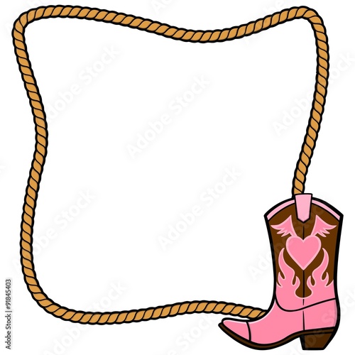 Rope Frame and Cowgirl Boot