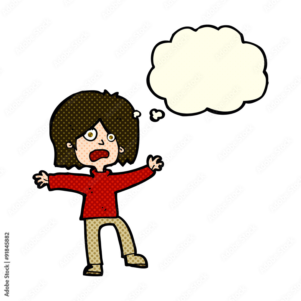 cartoon unhappy person with thought bubble cartoon unhappy person with thought bubble