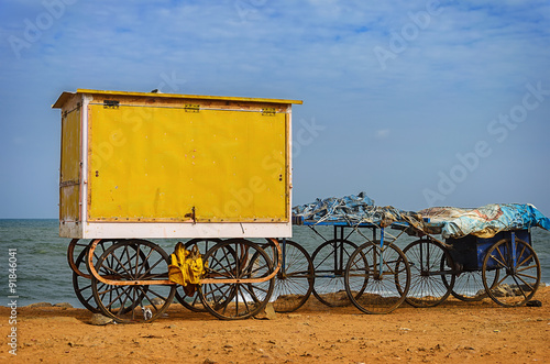 Cart on beach