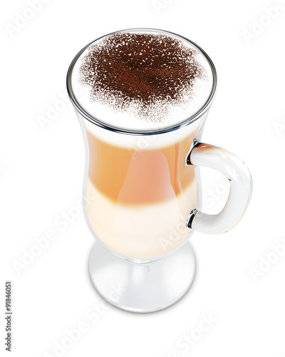 Glass of Latte coffee