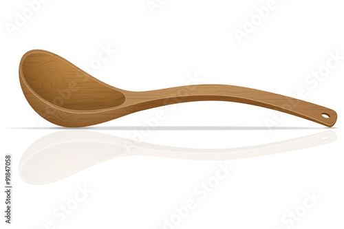wooden spoon vector illustration
