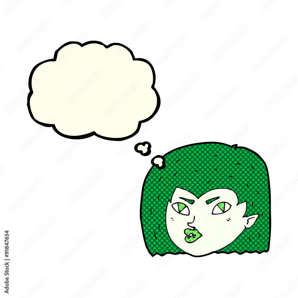 cartoon vampire face with thought bubble cartoon vampire face with thought bubble