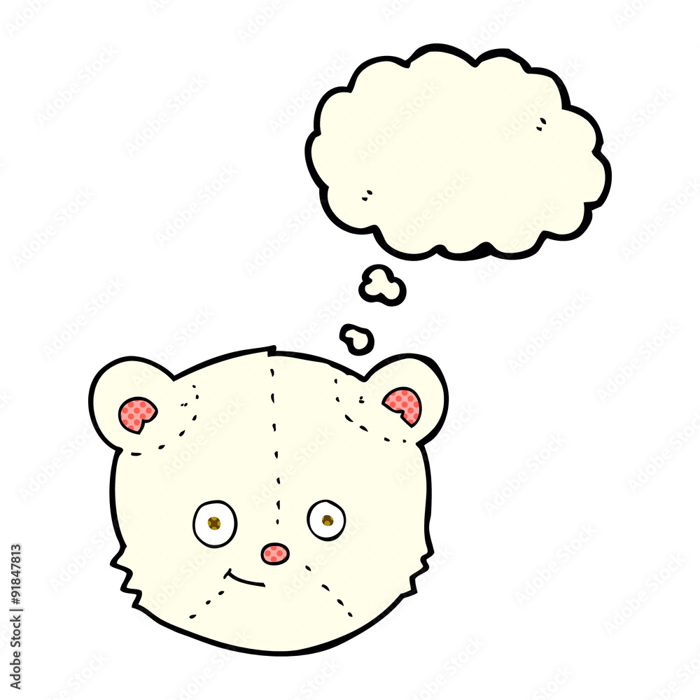 cartoon polar bear head with thought bubble cartoon polar bear head with thought bubble