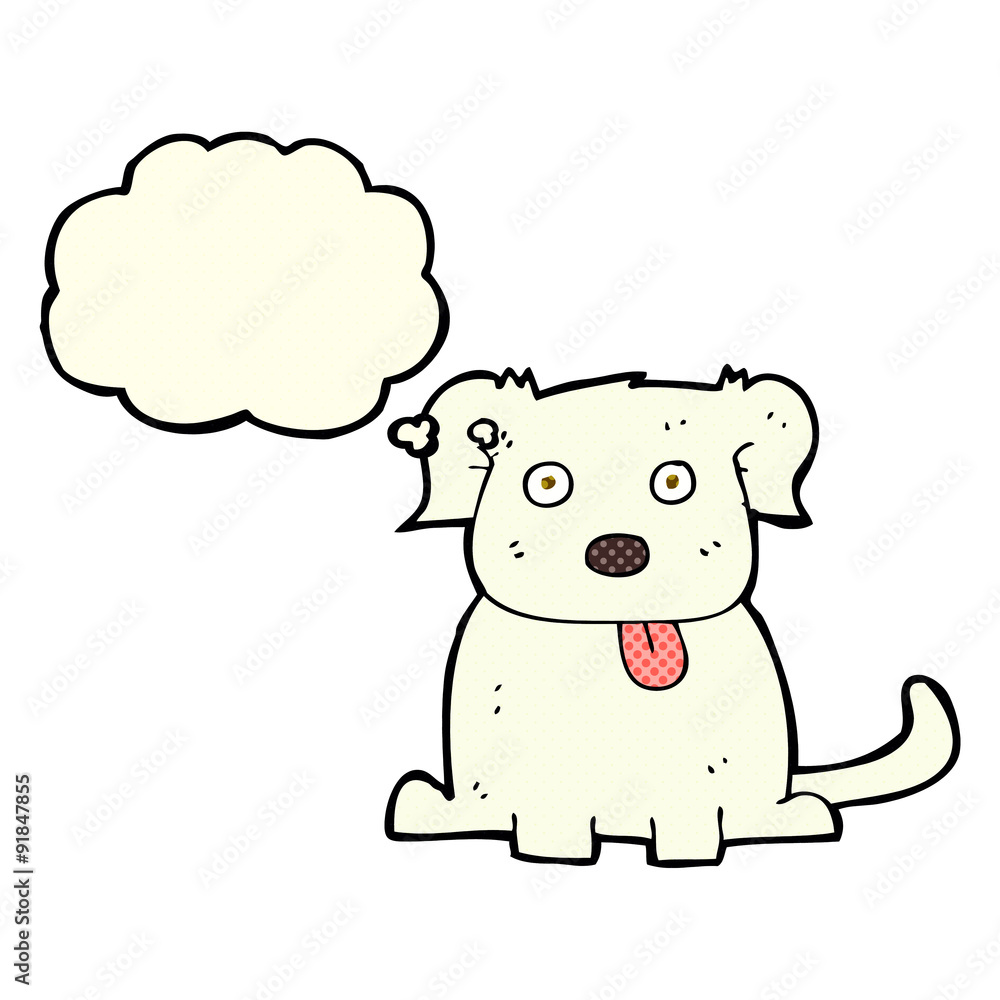 cartoon dog with thought bubble cartoon dog with thought bubble