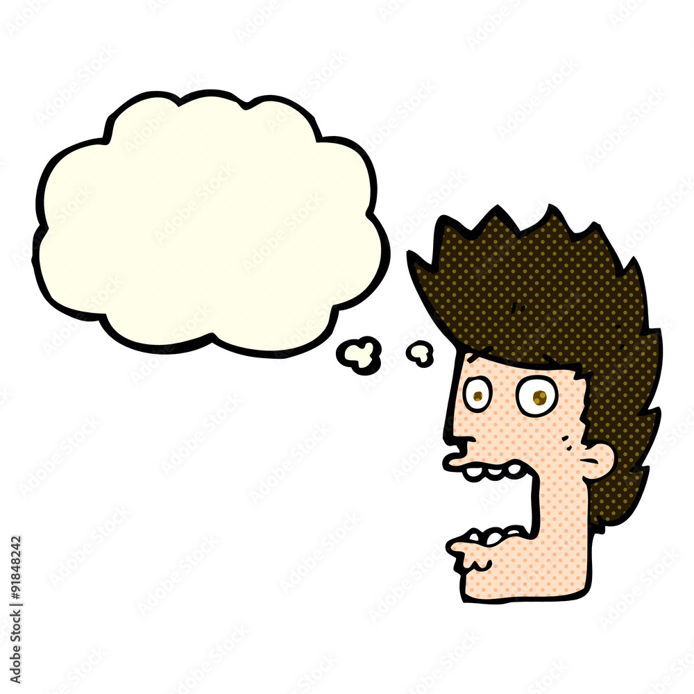cartoon terrified man with thought bubble cartoon terrified man with thought bubble