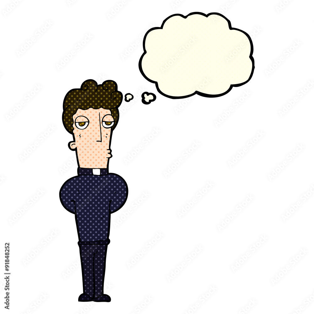 cartoon priest with thought bubble cartoon priest with thought bubble