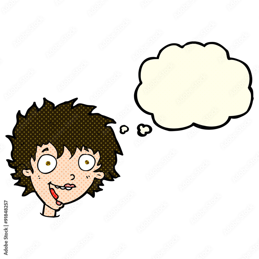 cartoon crazy excited woman with thought bubble cartoon crazy excited woman with thought bubble