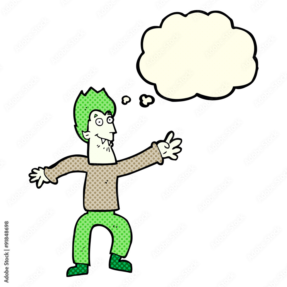 cartoon vampire with thought bubble cartoon vampire with thought bubble