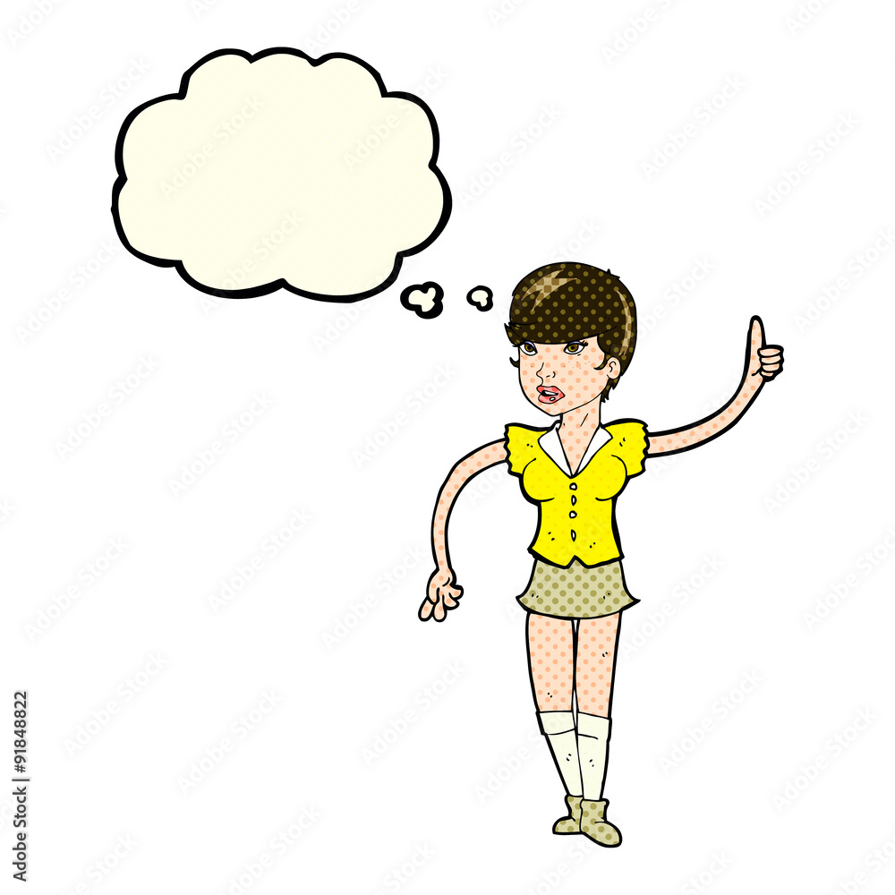 cartoon pretty girl asking question with thought bubble cartoon pretty girl asking question with thought bubble