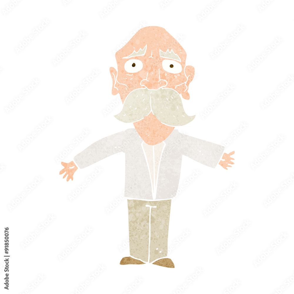 Fototapeta premium cartoon disappointed old man