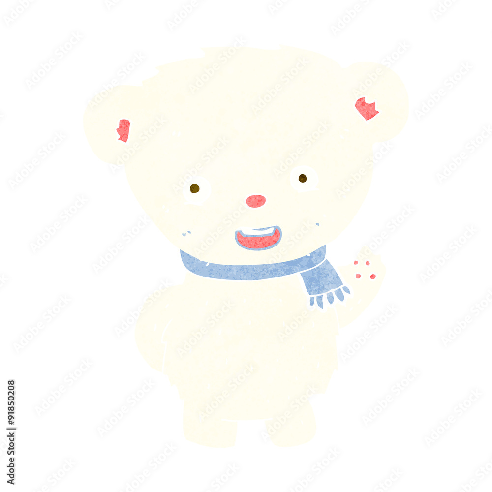 Obraz premium cartoon polar bear waving