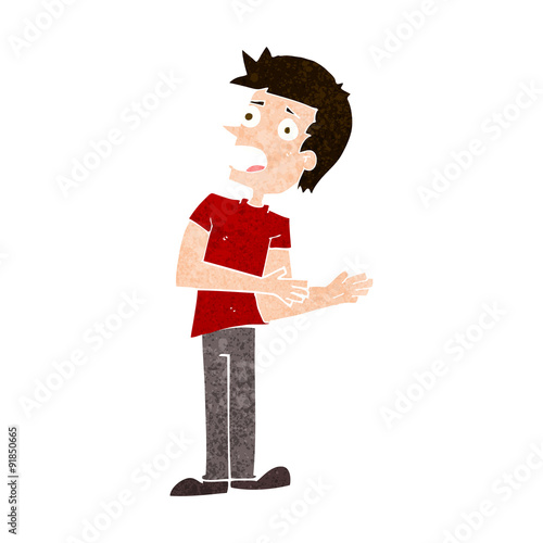 cartoon man making excuses