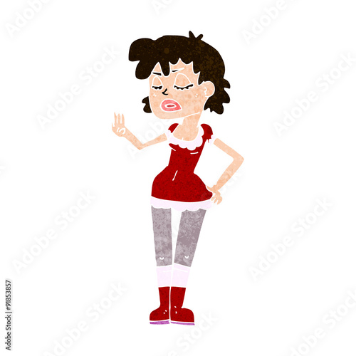 cartoon woman making dismissive gesture